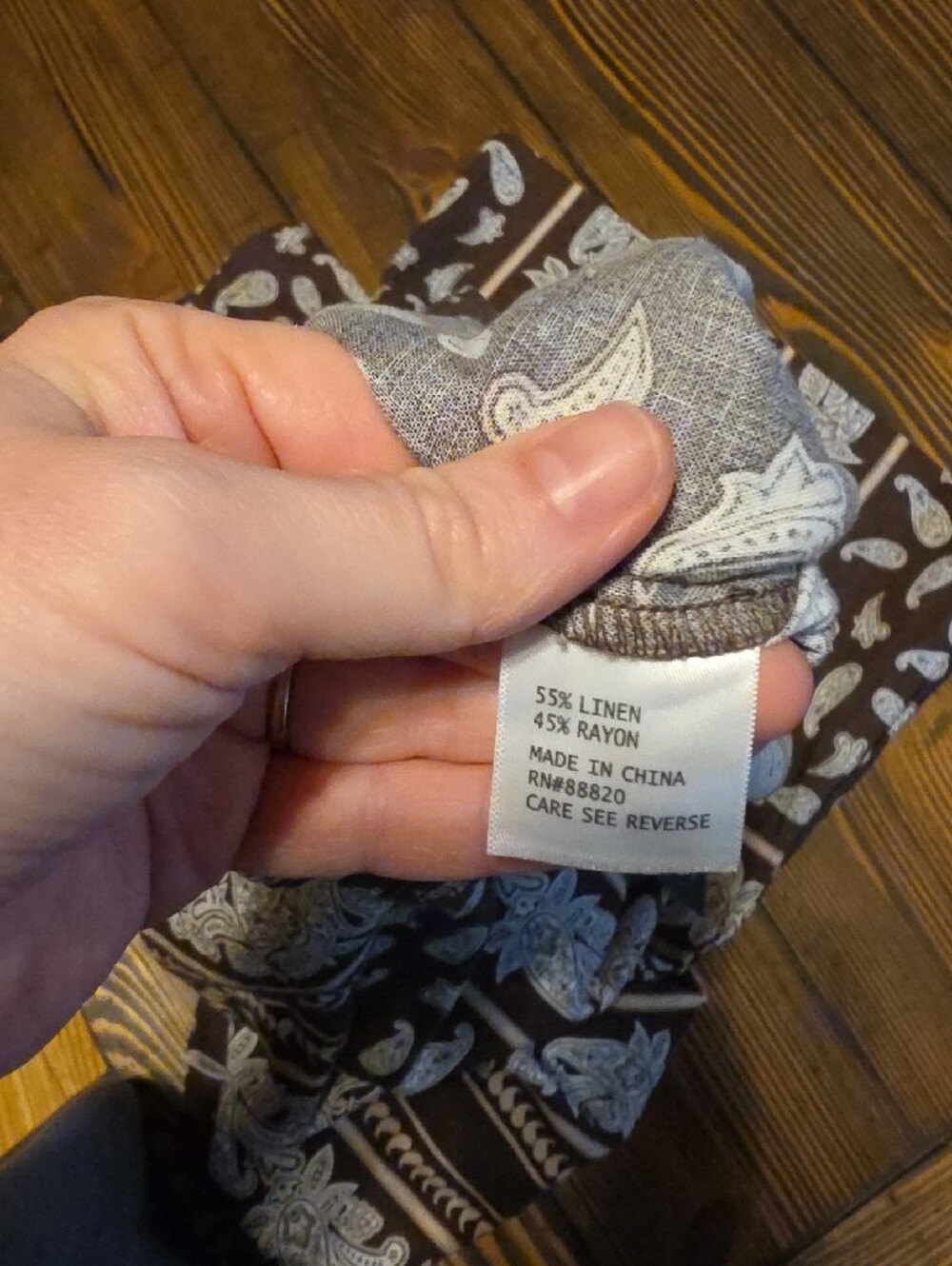 Rachel Zoe NWT Brown Paisley Border Print Wide Leg Palazzo Pants Size XL - Picture 6 of 7